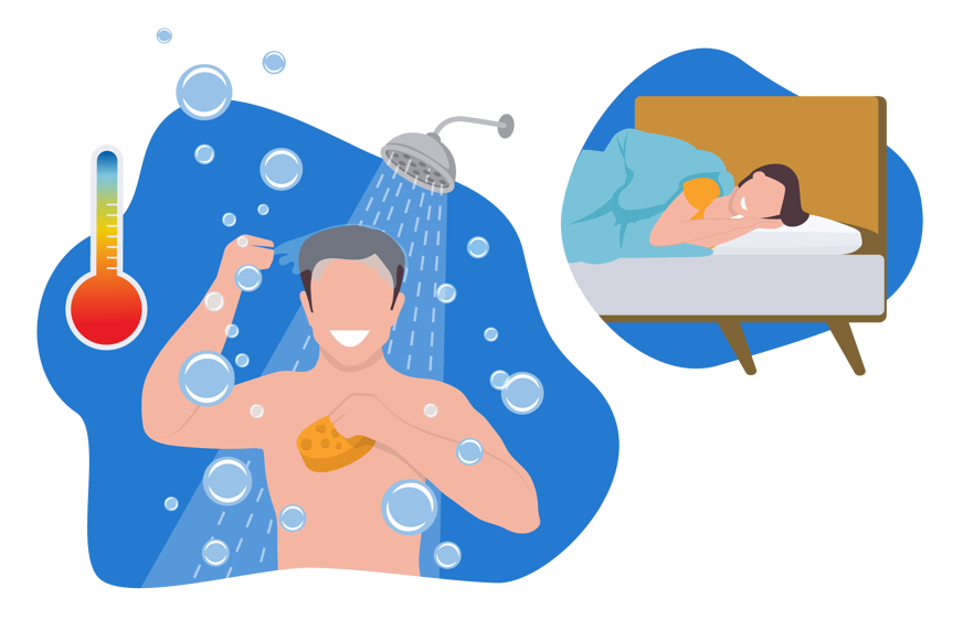 man taking a hot shower